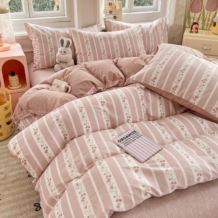 91家纺网 家纺一手货源 找家纺 （总）2025爆款直播网红款田园风春夏季亲肤棉全棉四件套