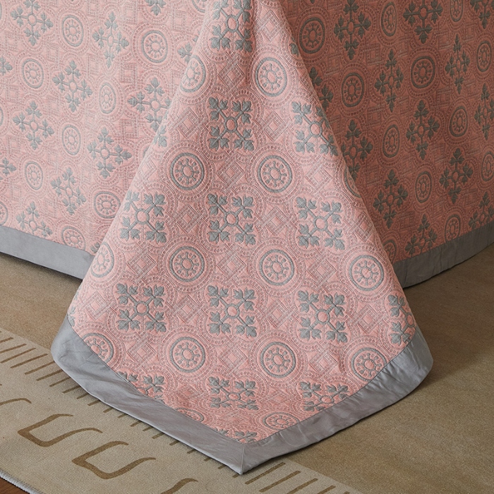 91家纺网 家纺一手货源 找家纺 【2025】双层纱全棉提花双面可用床盖三件套可购单件可选直角或者圆角 柔韵 券后最低实付价430元