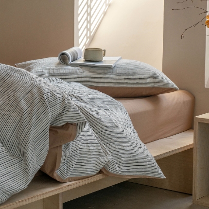 91家纺网 家纺一手货源 找家纺 （总）艾咪-Amy ntmy 2025新款全棉立体条纹提花四件套