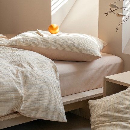 91家纺网 家纺一手货源 找家纺 （总）艾咪-Amy ntmy 2025新款全棉立体条纹提花四件套