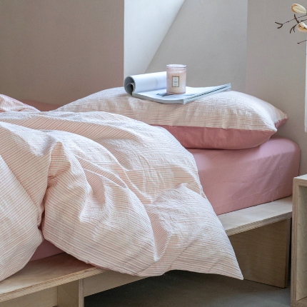 91家纺网 家纺一手货源 找家纺 （总）艾咪-Amy ntmy 2025新款全棉立体条纹提花四件套