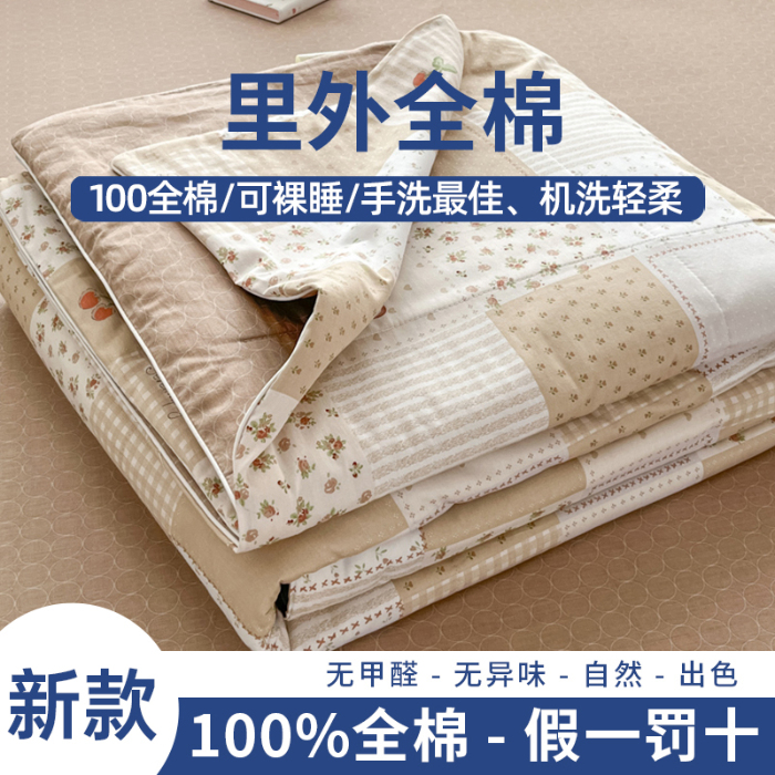 91家纺网 家纺一手货源 找家纺 帕拉美拉 2025新款全棉棉花夏被春秋被四件套 卡布奇诺-全棉棉花