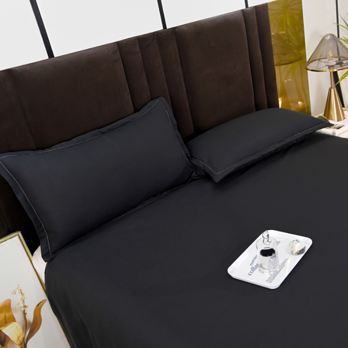 91家纺网 家纺一手货源 找家纺 （总）梵巢2025新款(高克重）水洗棉床单三件套，纯色床单，磨毛床单