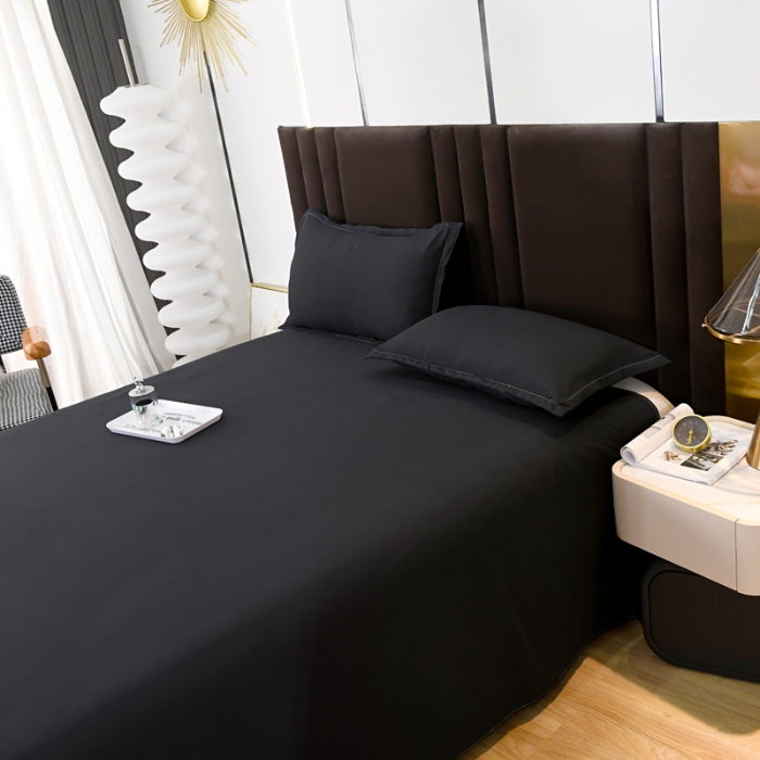 91家纺网 家纺一手货源 找家纺 （总）梵巢2025新款(高克重）水洗棉床单三件套，纯色床单，磨毛床单