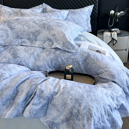 91家纺网 家纺一手货源 找家纺 （总）（控价）2025新款 专版花型 高克重A类 全棉长绒棉数码印花四件套-秘密花园