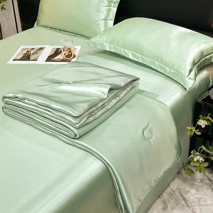 91家纺网 家纺一手货源 找家纺 （总）经年  2025 夏季丝绸真丝手感水洗真丝天丝夏被四件套直播爆款