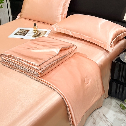 91家纺网 家纺一手货源 找家纺 （总）经年  2025 夏季丝绸真丝手感水洗真丝天丝夏被四件套直播爆款