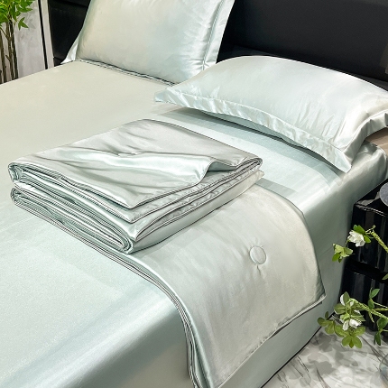 91家纺网 家纺一手货源 找家纺 （总）经年  2025 夏季丝绸真丝手感水洗真丝天丝夏被四件套直播爆款