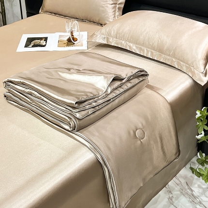 91家纺网 家纺一手货源 找家纺 （总）经年  2025 夏季丝绸真丝手感水洗真丝天丝夏被四件套直播爆款