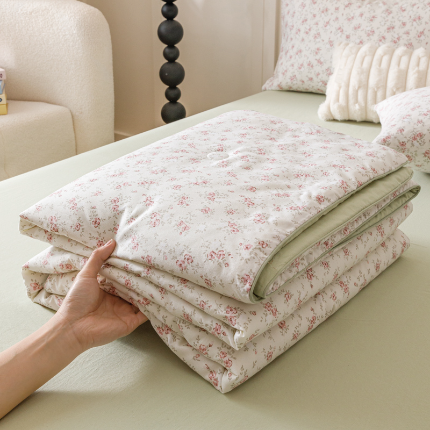 一加一 2025新款有氧纱印花大豆夏被 轻慢格调