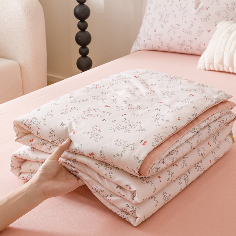 一加一 2025新款有氧纱印花大豆夏被 妙语生花