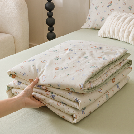 一加一 2025新款有氧纱印花大豆夏被 漫天心意