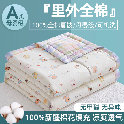 91家纺网 家纺一手货源 找家纺 （总）海洋家纺 2025新款A类里外全棉棉花夏被四件套 风格二