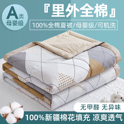 91家纺网 家纺一手货源 找家纺 （总）海洋家纺 2025新款A类里外全棉棉花夏被四件套 风格二