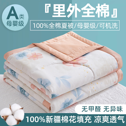91家纺网 家纺一手货源 找家纺 （总）海洋家纺 2025新款A类里外全棉棉花夏被四件套 风格二