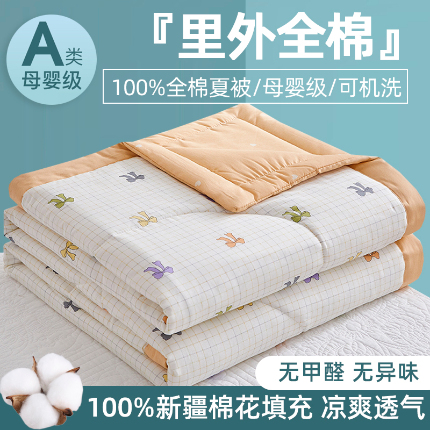 91家纺网 家纺一手货源 找家纺 （总）海洋家纺 2025新款A类里外全棉棉花夏被四件套 风格二
