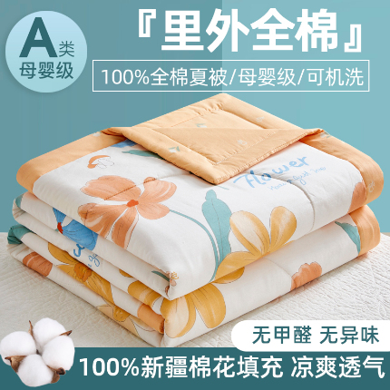 91家纺网 家纺一手货源 找家纺 （总）海洋家纺 2025新款A类里外全棉棉花夏被四件套 风格二