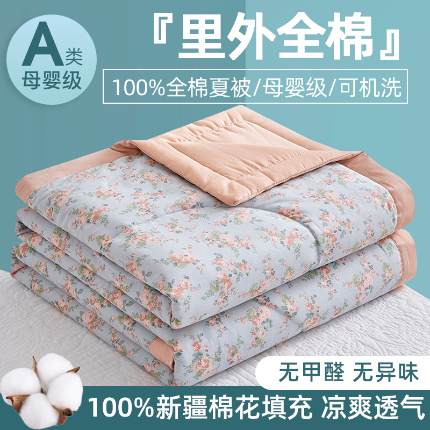 91家纺网 家纺一手货源 找家纺 （总）海洋家纺 2025新款A类里外全棉棉花夏被四件套 风格二