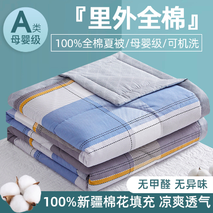 91家纺网 家纺一手货源 找家纺 （总）海洋家纺 2025新款A类里外全棉棉花夏被四件套 风格二