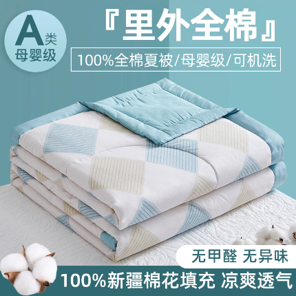 91家纺网 家纺一手货源 找家纺 （总）海洋家纺 2025新款A类里外全棉棉花夏被四件套 风格二