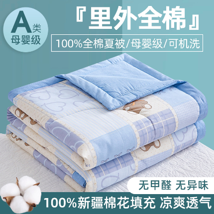 91家纺网 家纺一手货源 找家纺 （总）海洋家纺 2025新款A类里外全棉棉花夏被四件套 风格二
