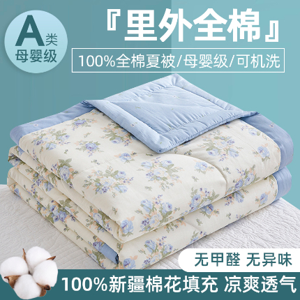91家纺网 家纺一手货源 找家纺 （总）海洋家纺 2025新款A类里外全棉棉花夏被四件套 风格二