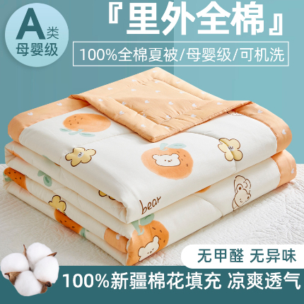 91家纺网 家纺一手货源 找家纺 （总）海洋家纺 2025新款A类里外全棉棉花夏被四件套 风格二