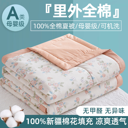 91家纺网 家纺一手货源 找家纺 （总）海洋家纺 2025新款A类里外全棉棉花夏被四件套 风格二