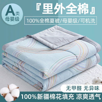 91家纺网 家纺一手货源 找家纺 （总）海洋家纺 2025新款A类里外全棉棉花夏被四件套 风格二