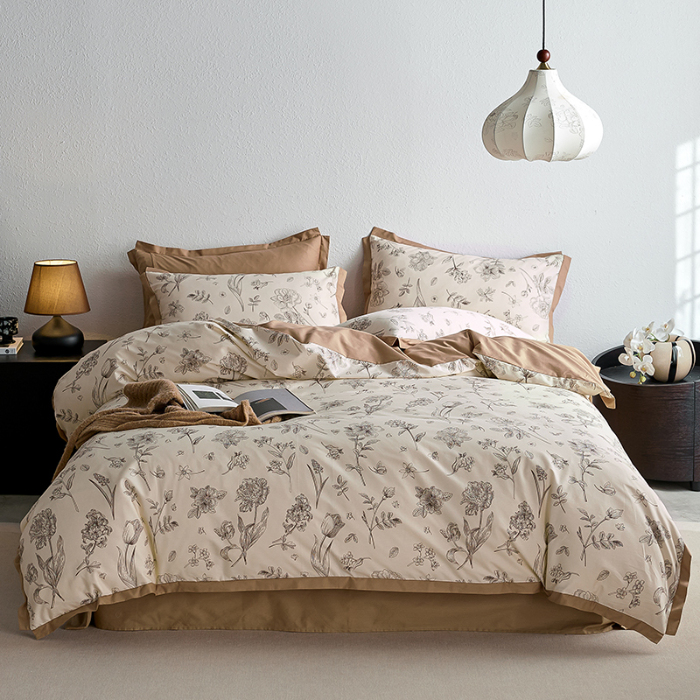 91家纺网 家纺一手货源 找家纺 （总）千朵森2025 新款 A类全棉印花拼角四件套