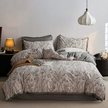 91家纺网 家纺一手货源 找家纺 （总）千朵森2025 新款 A类全棉印花拼角四件套