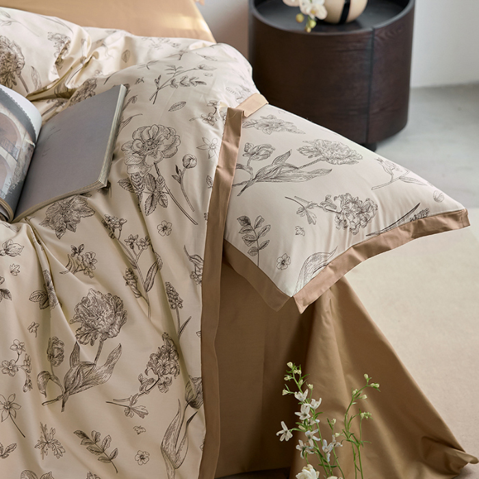 91家纺网 家纺一手货源 找家纺 千朵森2025 新款 A类全棉印花拼角四件套 简爱