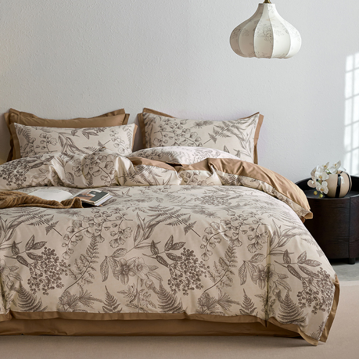 91家纺网 家纺一手货源 找家纺 千朵森2025 新款 A类全棉印花拼角四件套 罗薇