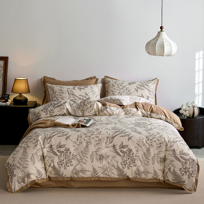 91家纺网 家纺一手货源 找家纺 千朵森2025 新款 A类全棉印花拼角四件套 罗薇