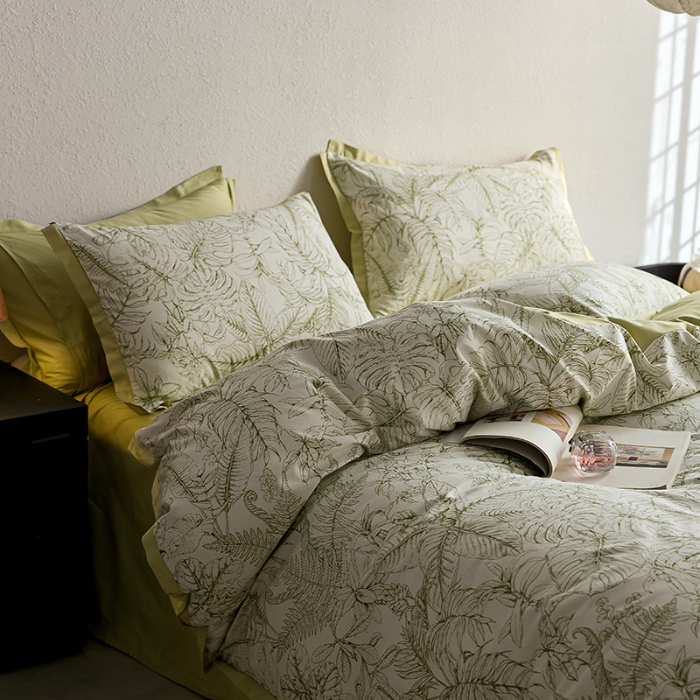 91家纺网 家纺一手货源 找家纺 千朵森2025 新款 A类全棉印花拼角四件套 木果