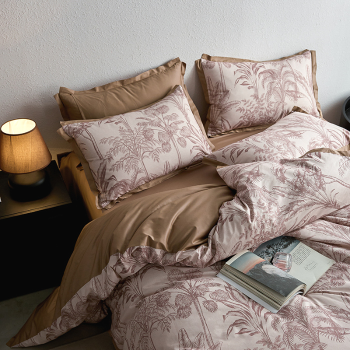 91家纺网 家纺一手货源 找家纺 千朵森2025 新款 A类全棉印花拼角四件套 云峰