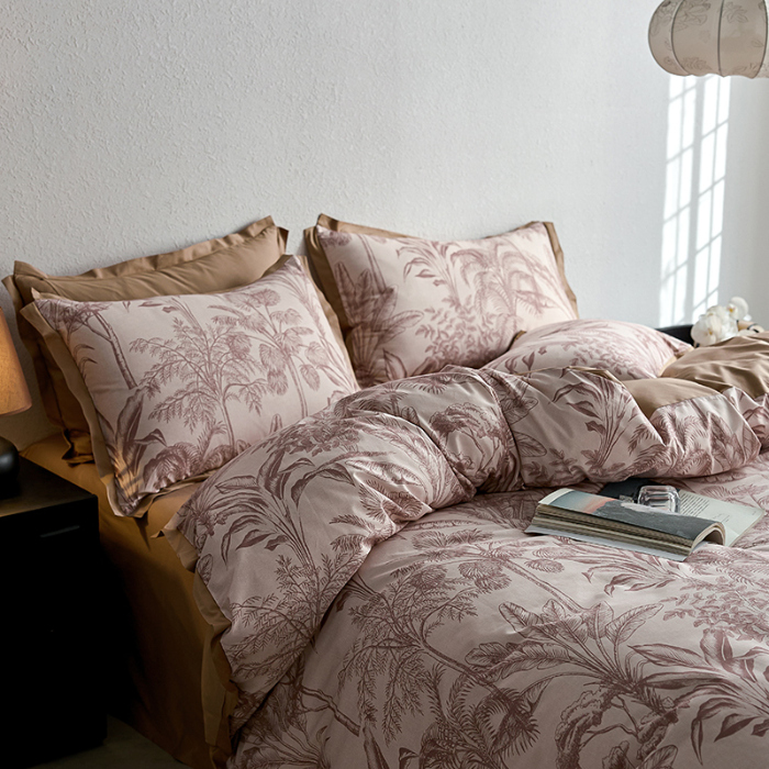 91家纺网 家纺一手货源 找家纺 千朵森2025 新款 A类全棉印花拼角四件套 云峰