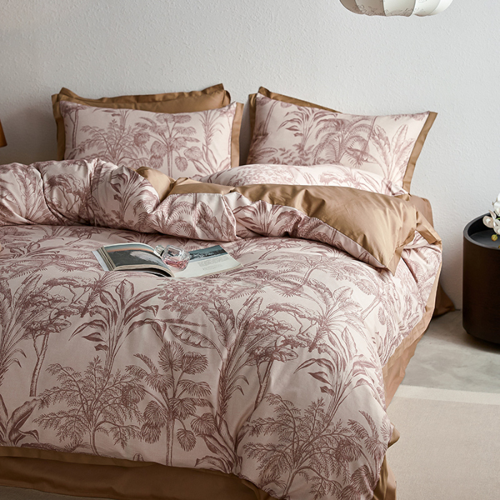 91家纺网 家纺一手货源 找家纺 千朵森2025 新款 A类全棉印花拼角四件套 云峰