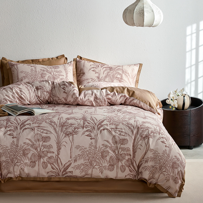 91家纺网 家纺一手货源 找家纺 千朵森2025 新款 A类全棉印花拼角四件套 云峰