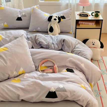 91家纺网 家纺一手货源 找家纺 （总）2025卡通印花亲肤磨毛水洗棉四件套四季通用