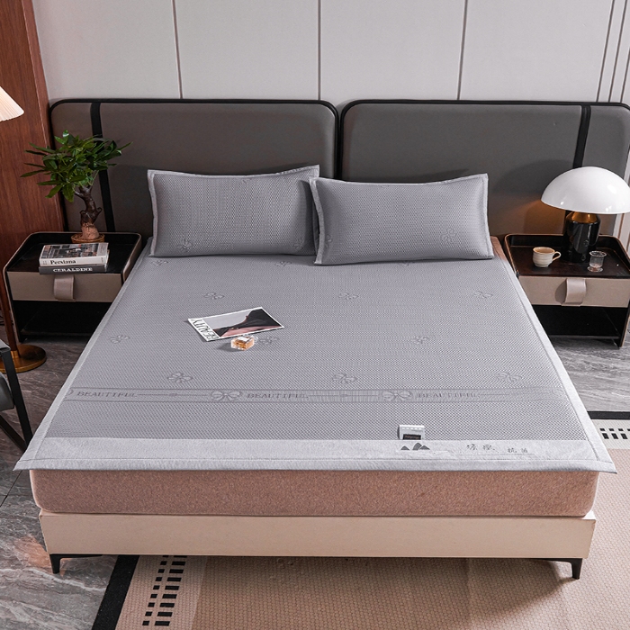 91家纺网 家纺一手货源 找家纺 （总）青雅席业 2025年新款7A抗菌母婴级纯乙纶PE刺绣凉感丝豆豆席