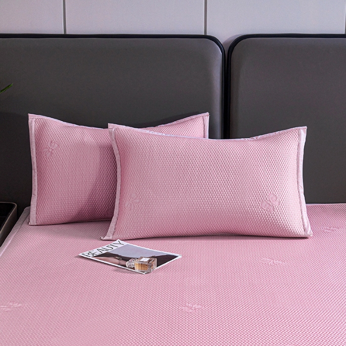 91家纺网 家纺一手货源 找家纺 （总）青雅席业 2025年新款7A抗菌母婴级纯乙纶PE刺绣凉感丝豆豆席