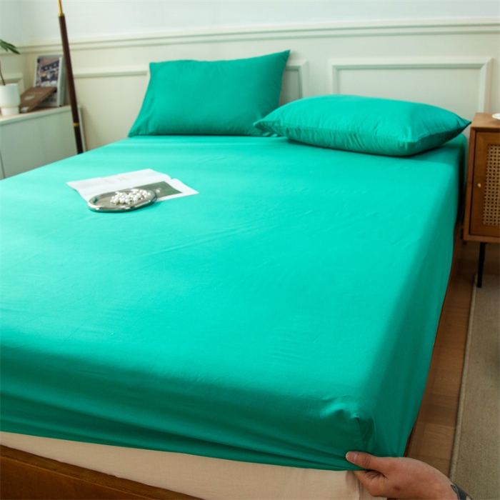 91家纺网 家纺一手货源 找家纺 （总）兰紫橙家纺2025新款纯色40支133*72全棉单品床笠/床笠3件套