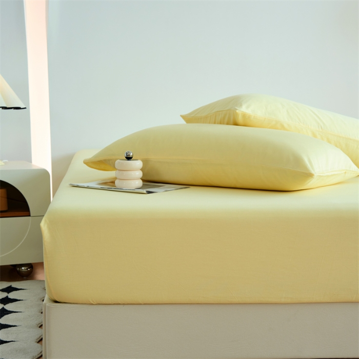 91家纺网 家纺一手货源 找家纺 （总）兰紫橙家纺2025新款纯色40支133*72全棉单品床笠/床笠3件套