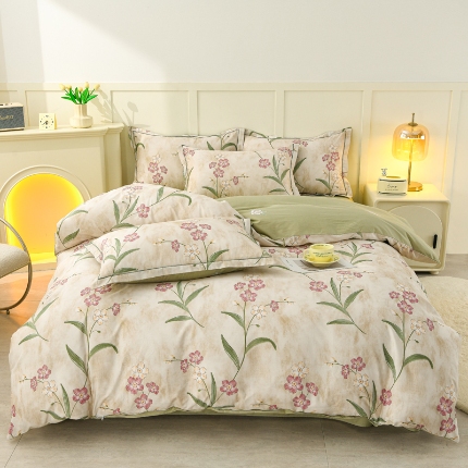 91家纺网 家纺一手货源 找家纺 （总）润淳 2025全棉正宗13376四件套精梳棉印花纯棉三件套13372全棉四件套