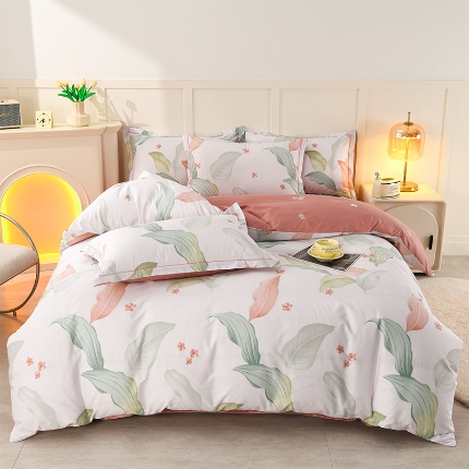 91家纺网 家纺一手货源 找家纺 润淳 2025全棉正宗13376四件套精梳棉印花纯棉三件套13372全棉四件套 雅绘