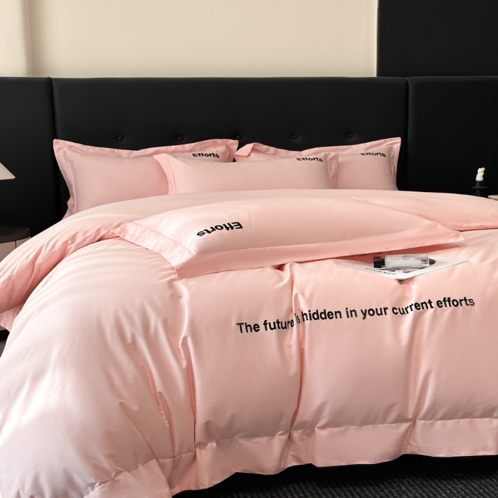 91家纺网 家纺一手货源 找家纺 （总）（控价）2025新款 专版花型 高克重A类 全棉长绒棉精工刺绣四件套-前程似锦