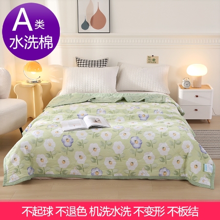 91家纺网 家纺一手货源 找家纺 （总）诗雅纺织 2025新款超柔水洗棉夏凉被空调被超声波压花夏被礼品被