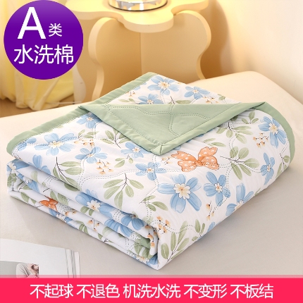91家纺网 家纺一手货源 找家纺 （总）诗雅纺织 2025新款超柔水洗棉夏凉被空调被超声波压花夏被礼品被
