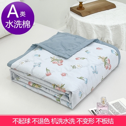91家纺网 家纺一手货源 找家纺 （总）诗雅纺织 2025新款超柔水洗棉夏凉被空调被超声波压花夏被礼品被